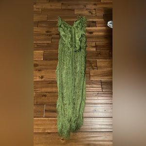 Fringe dress with underlined garment